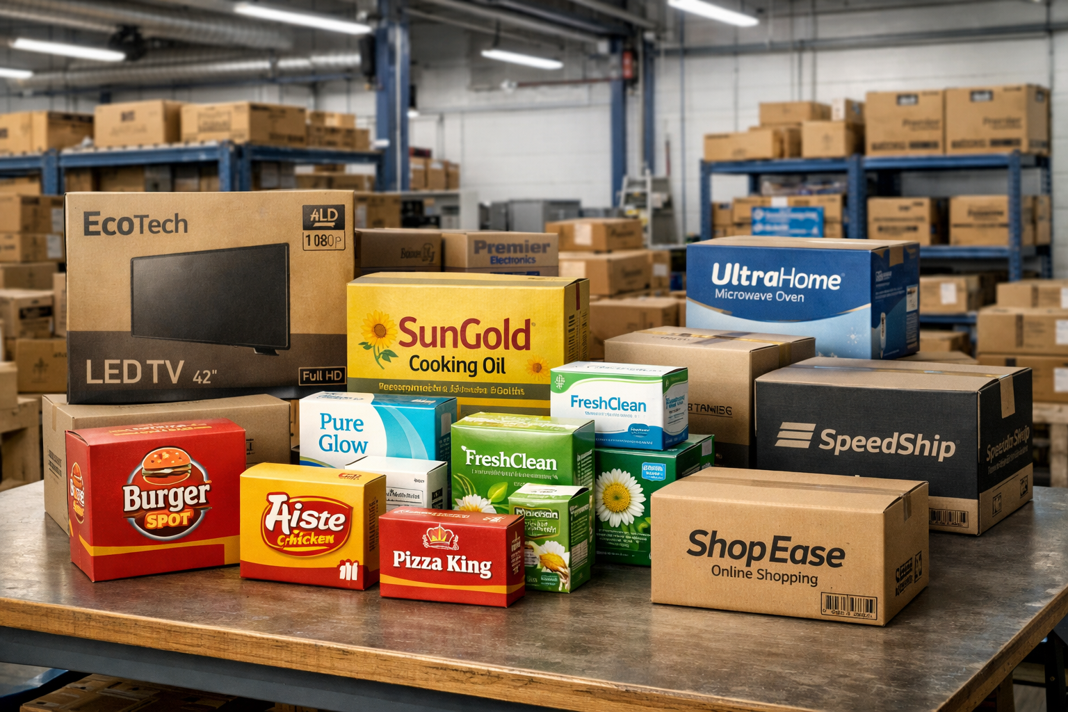 Branded packaging boxes with printed logos